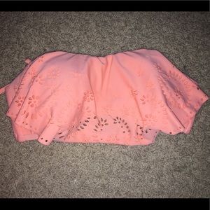 Pink Flounce Bandeau Swim Top, Size S